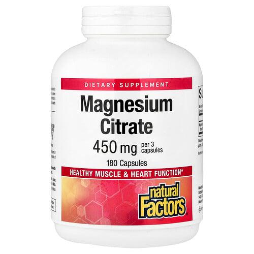 Natural Factors Magnesium Citrate 180 Capsules 150 Mg Per Capsule product image