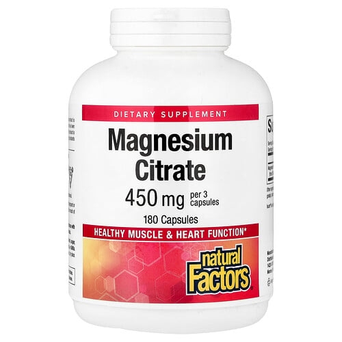Natural Factors Magnesium Citrate 180 Capsules 150 Mg Per Capsule product image