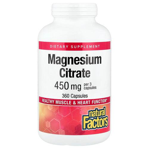 Natural Factors Magnesium Citrate 360 Capsules 150 Mg Per Capsule product image