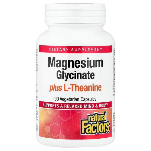 Natural Factors Magnesium Glycinate Plus L Theanine 90 Vegetarian Capsules product image