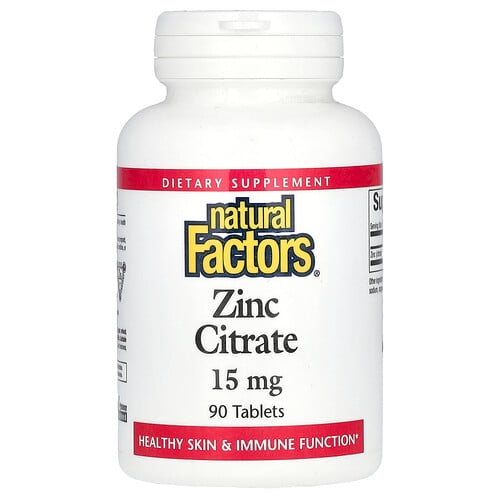 Natural Factors Zinc Citrate 15 Mg 90 Tablets product image