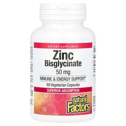 Natural Factors Zinc Bisglycinate 50 Mg 60 Vegetarian Capsules
