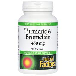 Natural Factors Turmeric Bromelain 450 Mg 90 Capsules