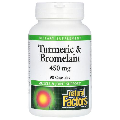 Natural Factors Turmeric Bromelain 450 Mg 90 Capsules product image