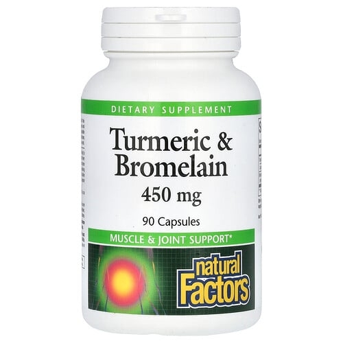 Natural Factors Turmeric Bromelain 450 Mg 90 Capsules product image