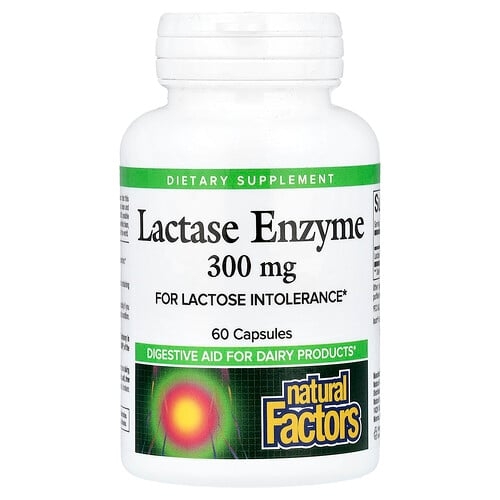 Natural Factors Lactase Enzyme 300 Mg 60 Capsules product image