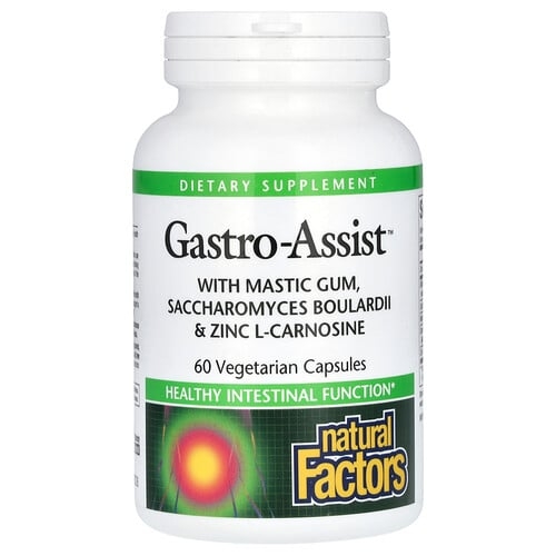 Natural Factors Gastro Assist With Mastic Gum Saccharomyces Boulardii Zinc L Carnosine 60 Vegetarian Capsules product image
