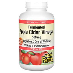 Natural Factors Fermented Apple Cider Vinegar 500 Mg 360 Easy To Swallow Capsules