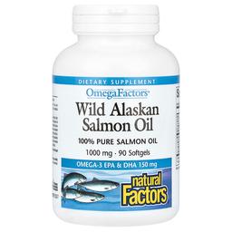 Natural Factors Omegafactors Wild Alaskan Salmon Oil 1 000 Mg 90 Softgels