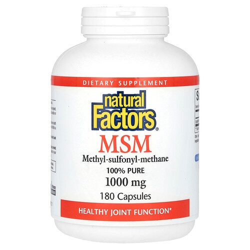 Natural Factors Msm Methyl Sulfonyl Methane 1 000 Mg 180 Capsules product image