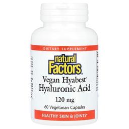 Natural Factors Vegan Hyabest Hyaluronic Acid 120 Mg 60 Vegetarian Capsules