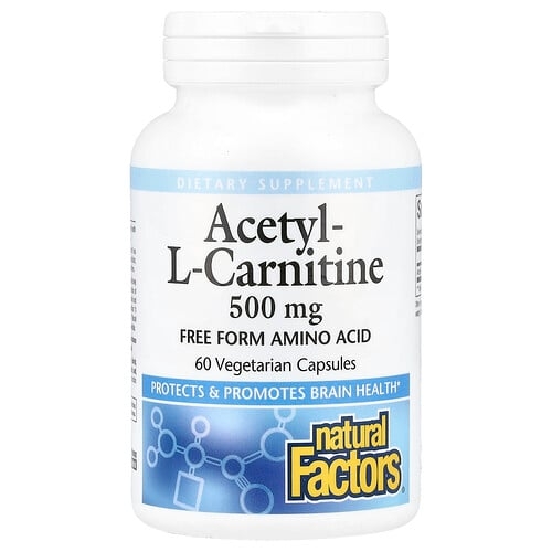 Natural Factors Acetyl L Carnitine 500 Mg 60 Vegetarian Capsules product image