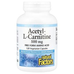 Natural Factors Acetyl L Carnitine 500 Mg 120 Vegetarian Capsules