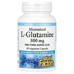 Natural Factors Micronized L Glutamine 500 Mg 90 Vegetarian Capsules