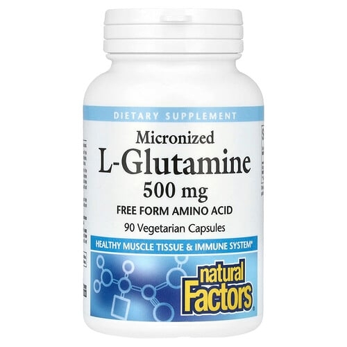 Natural Factors Micronized L Glutamine 500 Mg 90 Vegetarian Capsules product image