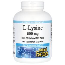 Natural Factors L Lysine 500 Mg 180 Vegetarian Capsules