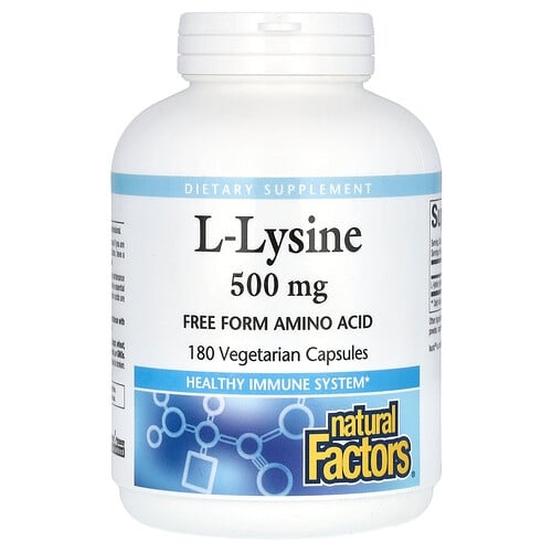 Natural Factors L Lysine 500 Mg 180 Vegetarian Capsules product image