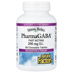 Natural Factors Stress Relax Pharmagaba 60 Chewable Tablets 100 Mg Per Tablet