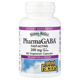Natural Factors Stress Relax Pharma Gaba 60 Vegetarian Capsules 100 Mg Per Capsule