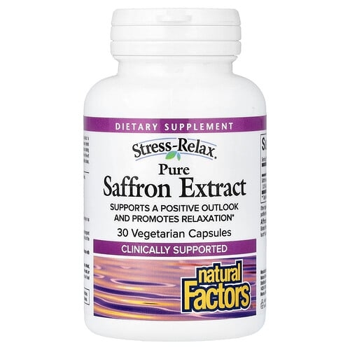 Natural Factors Stress Relax Pure Saffron Extract 30 Vegetarian Capsules 28 Mg Per Capsule product image