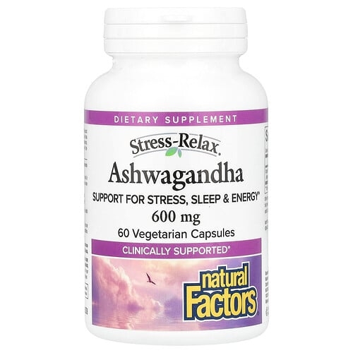 Natural Factors Stress Relax Ashwagandha 600 Mg 60 Vegetarian Capsules product image