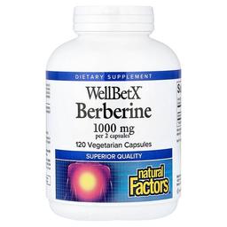 Natural Factors Wellbetx Berberine 120 Vegetarian Capsules 500 Mg Per Capsule