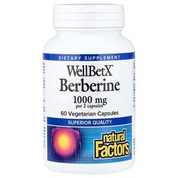 Natural Factors Wellbetx Berberine 60 Vegetarian Capsules 500 Mg Per Capsule