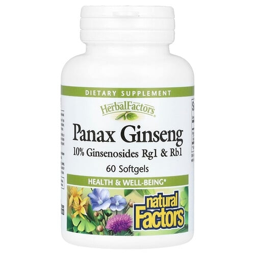 Natural Factors Herbalfactors Panax Ginseng 100 Mg 60 Softgels product image
