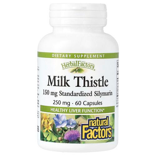 Natural Factors Herbal Factors Milk Thistle 250 Mg 60 Capsules product image