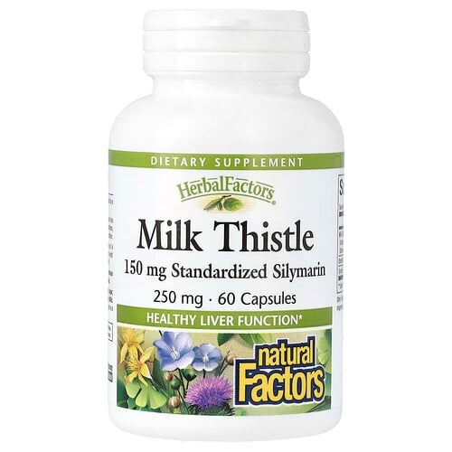 Natural Factors Herbal Factors Milk Thistle 250 Mg 60 Capsules product image