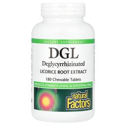 Natural Factors Dgl Deglycyrrhizinated Licorice Root Extract 180 Chewable Tablets