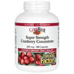 Natural Factors Cranrich Cranberry Concentrate Super Strength 500 Mg 180 Capsules