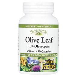 Natural Factors Herbalfactors Olive Leaf 500 Mg 90 Capsules