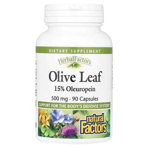 Natural Factors Herbalfactors Olive Leaf 500 Mg 90 Capsules product image