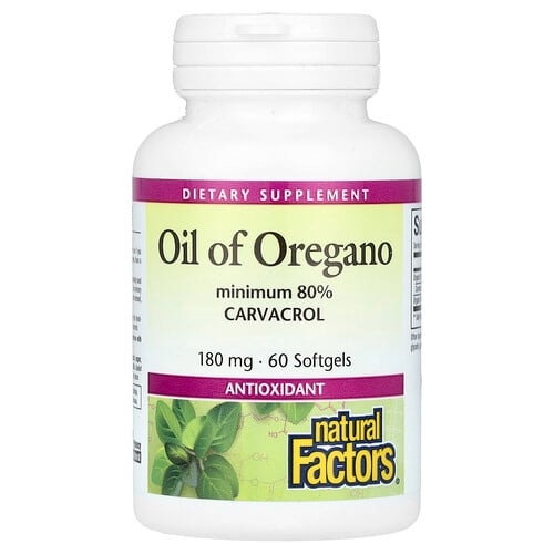Natural Factors Oil Of Oregano 180 Mg 60 Softgels product image
