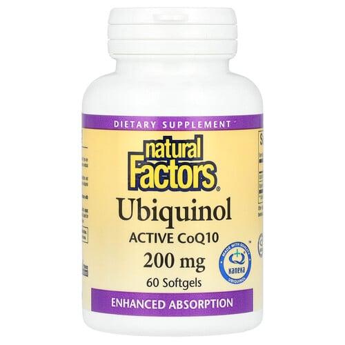 Natural Factors Ubiquinol 200 Mg 60 Softgels product image