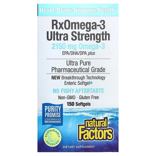 Natural Factors Rxomega 3 Ultra Strength 150 Softgels 1 075 Mg Per Softgel product image