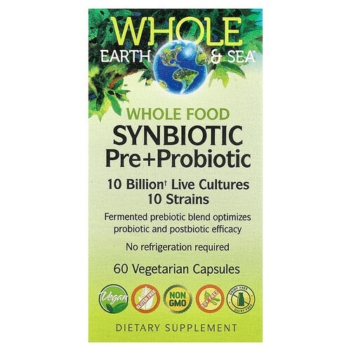 Natural Factors Whole Earth Sea Whole Food Synbiotic Pre Probiotic 60 Vegetarian Capsules product image