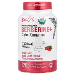 Nutri Organic Berberine Ceylon Cinnamon 120 Organic Capsules
