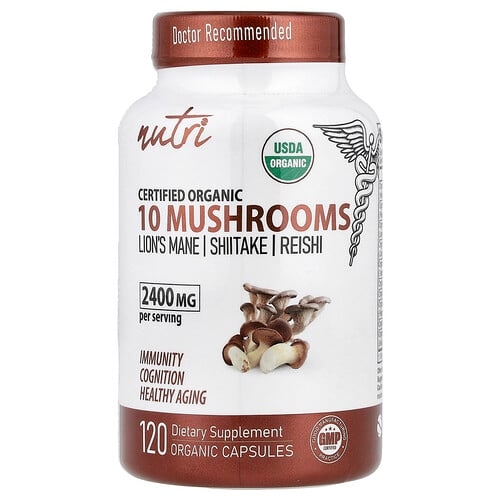 Nutri Organic 10 Mushrooms 120 Organic Capsules product image