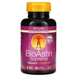 Nutrex Hawaii Bioastin Supreme Hawaiian Astaxanthin 6 Mg 60 Vegan Soft Gels