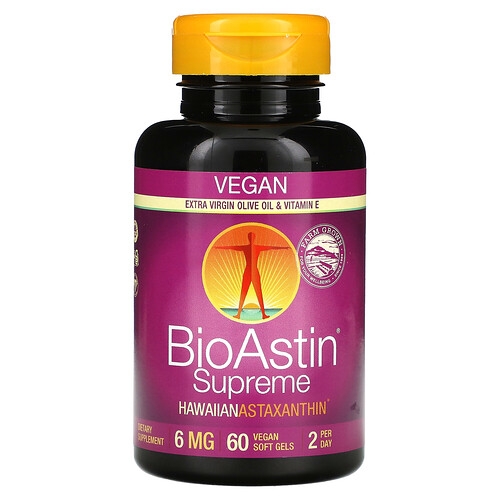 Nutrex Hawaii Bioastin Supreme Hawaiian Astaxanthin 6 Mg 60 Vegan Soft Gels product image