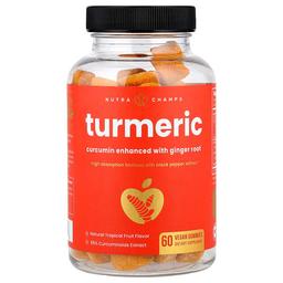 Nutrachamps Turmeric Gummies Natural Tropical Fruit 60 Vegan Gummies