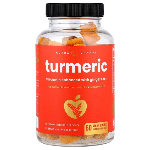 Nutrachamps Turmeric Gummies Natural Tropical Fruit 60 Vegan Gummies product image