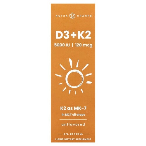 Nutrachamps D3 K2 Liquid Drops Unflavored 2 Fl Oz 60 Ml product image