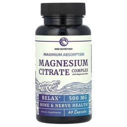 Nobi Nutrition Magnesium Citrate Complex With Magnesium Oxide Maximum Absorption 500 Mg 60 Capsules