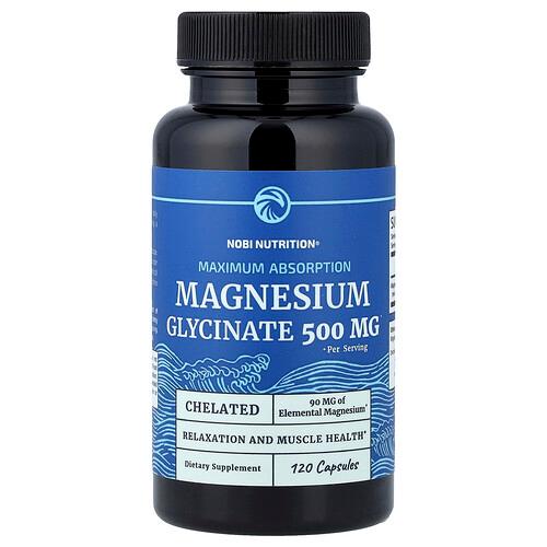 Nobi Nutrition Magnesium Glycinate Maximum Absorption 120 Capsules 250 Mg Per Capsule product image