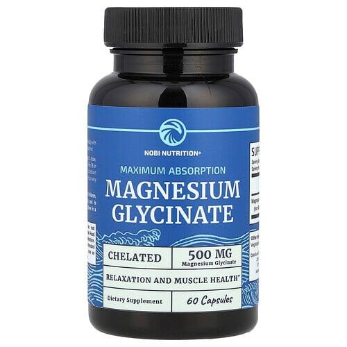 Nobi Nutrition Magnesium Glycinate Maximum Absorption 60 Capsules 250 Mg Per Capsule product image