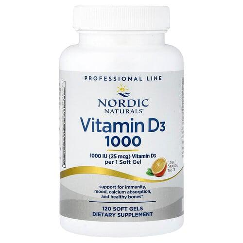 Nordic Naturals Vitamin D3 1000 Orange 25 Mcg 1 000 Iu 120 Soft Gels product image