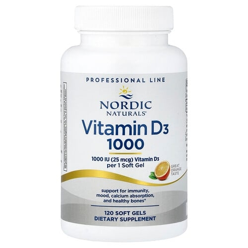 Nordic Naturals Vitamin D3 1000 Orange 25 Mcg 1 000 Iu 120 Soft Gels product image